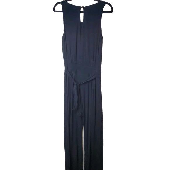 Tommy Bahama Women Jumpsuit Small Wide Leg Tie‎ Waist Black Stretch - Picture 2 of 11
